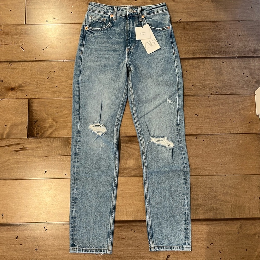 Zara High-Rise Ankle Length Slim Fit Jeans Size 0 (Brand New, Tag Still On!)